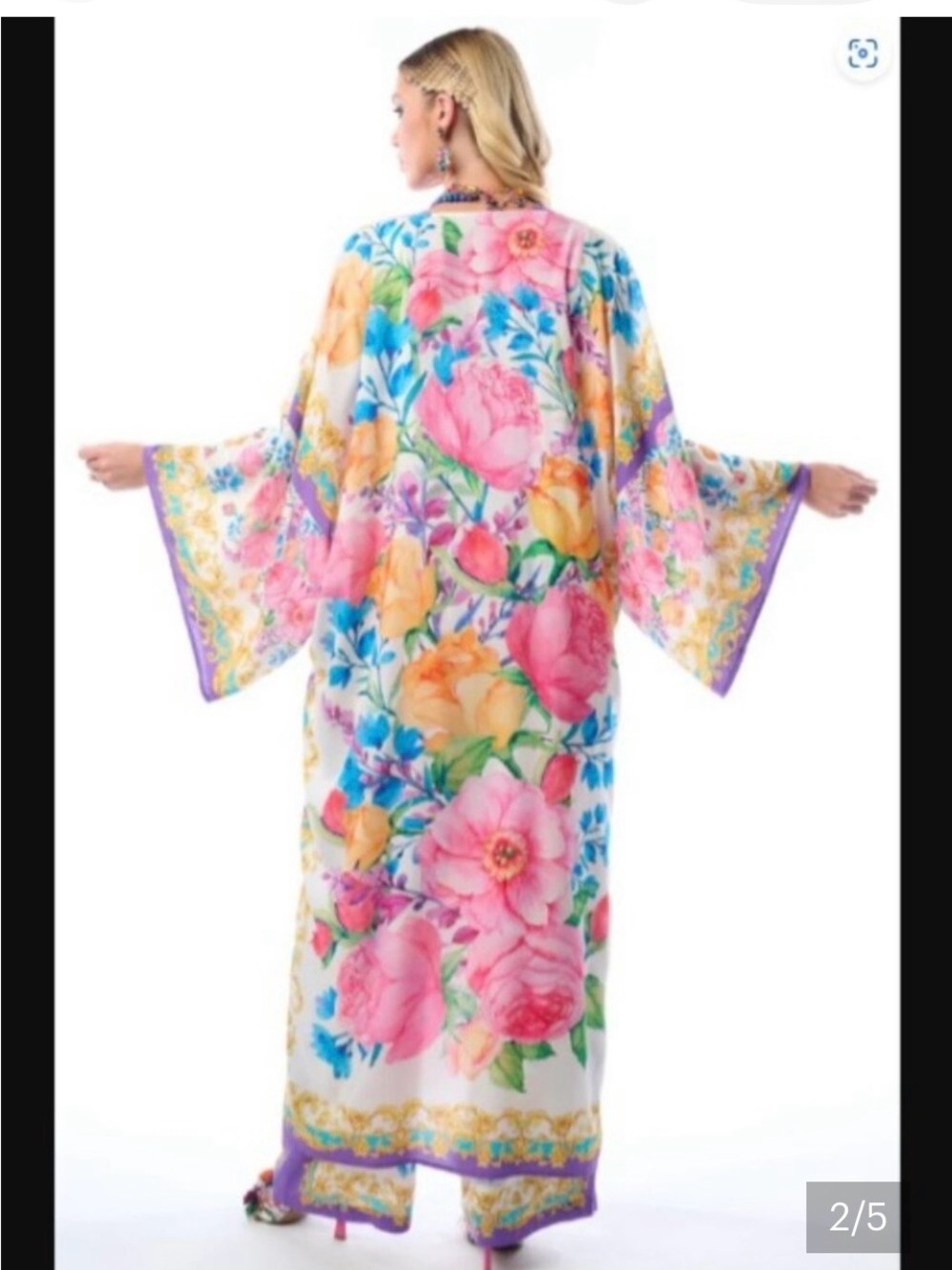 Aratta NWT!!💕 Blossom Floral white Multicolor Kimono Dress.Pockets!